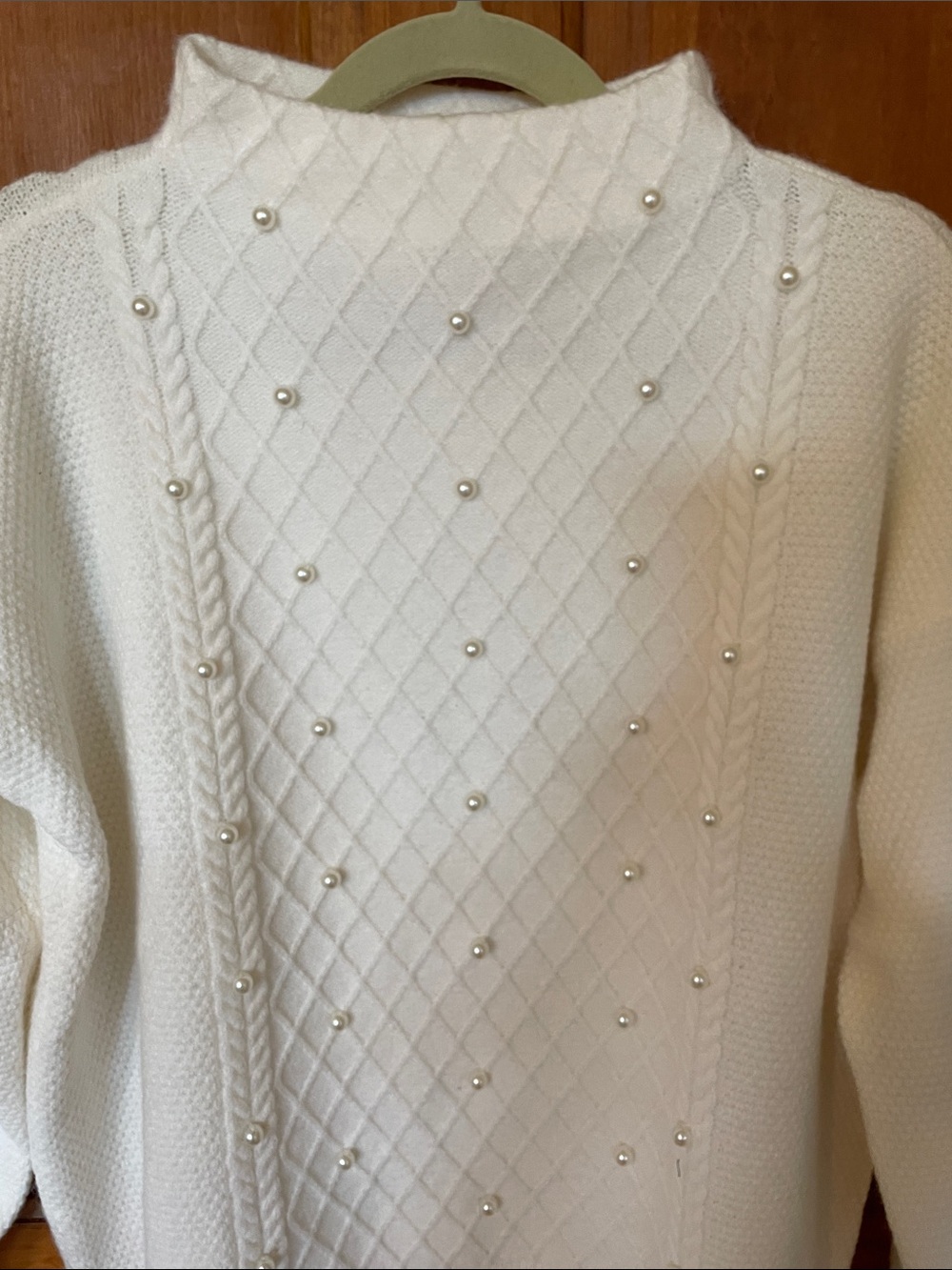 Ann Taylor Cream Pearl Sweater